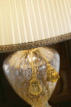 Gold Murano glass table lamp. Masiero. 