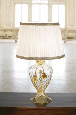 Gold Murano glass table lamp. Masiero. 