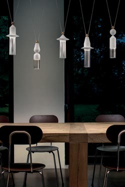 Nappe suspension contemporaine blanche . Masiero. 