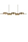 Long golden pendant light 3 lights Sound. Masiero. 