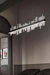 Ribbon pendant lamp black and clear glass 70cm. Masiero. 