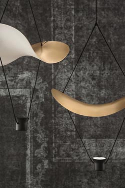 Vollee pendant lamp 2 lights black and gold. Masiero. 