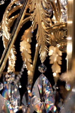 Acantia large golden chandelier 15 lights . Masiero. 