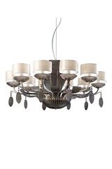 Lustre contemporain en nickel satiné Isbel 10 lumières. Masiero. Lustre contemporain en nickel satiné Isbel 10 lumières. Masiero.