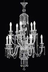 Lustre en cristal transparent dix lumières. Masiero. Lustre en cristal transparent dix lumières. Masiero.