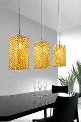 Aurea small pendant in cut crystal and chromed metal. Masiero. Aurea small pendant in cut crystal and chromed metal. Masiero.