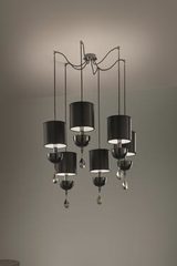 Contemporary pendant light 6 lights black Nuaré. Masiero. Contemporary pendant light 6 lights black Nuaré. Masiero.
