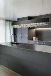 Ola long pendant lamp matt black finish. Masiero. 