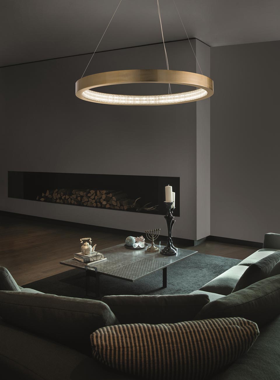 Brass ring pendant light deals