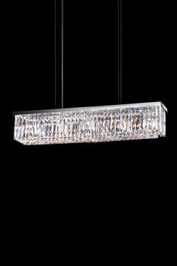 Rectangular crystal pendant 6 lights. Masiero. 