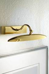 Large elliptical polished gold-plated LED picture light . Masiero. Large elliptical polished gold-plated LED picture light . Masiero.