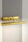 Large flared polished gold-plated LED picture light with grooved classical decoration. Masiero. 