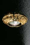 Fixed round decorated gold-plated recessed spotlight. Masiero. 