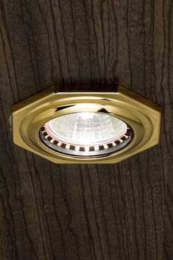 Hexagonal gold-plated recessed spotlight. Masiero. 