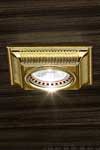 Square grooved gold-plated recessed spotlight. Masiero. 