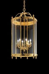 Suspension lanterne traditionnelle dorée 6 lumières. Masiero. Suspension lanterne traditionnelle dorée 6 lumières. Masiero.