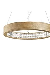 Suspension ronde cristal et chêne Libe 60cm. Masiero. Suspension ronde cristal et chêne Libe 60cm. Masiero.
