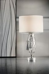 Classic glass and satin table lamp. Masiero. 