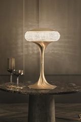 Cristalis table lamp in brushed brass 42cm. Masiero. 