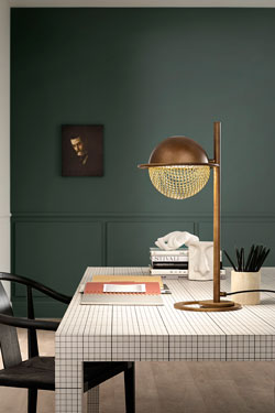 Iglu industrial table lamp in patinated bronze metal. Masiero. 