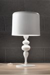 Large Eva table lamp in white lacquered resin and polyurethane. Masiero. 