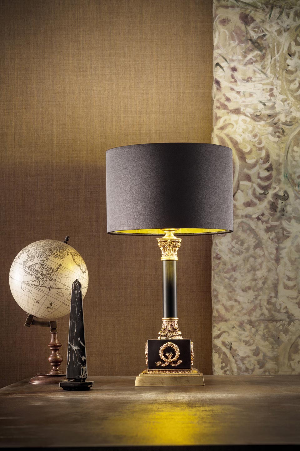 black table lamp