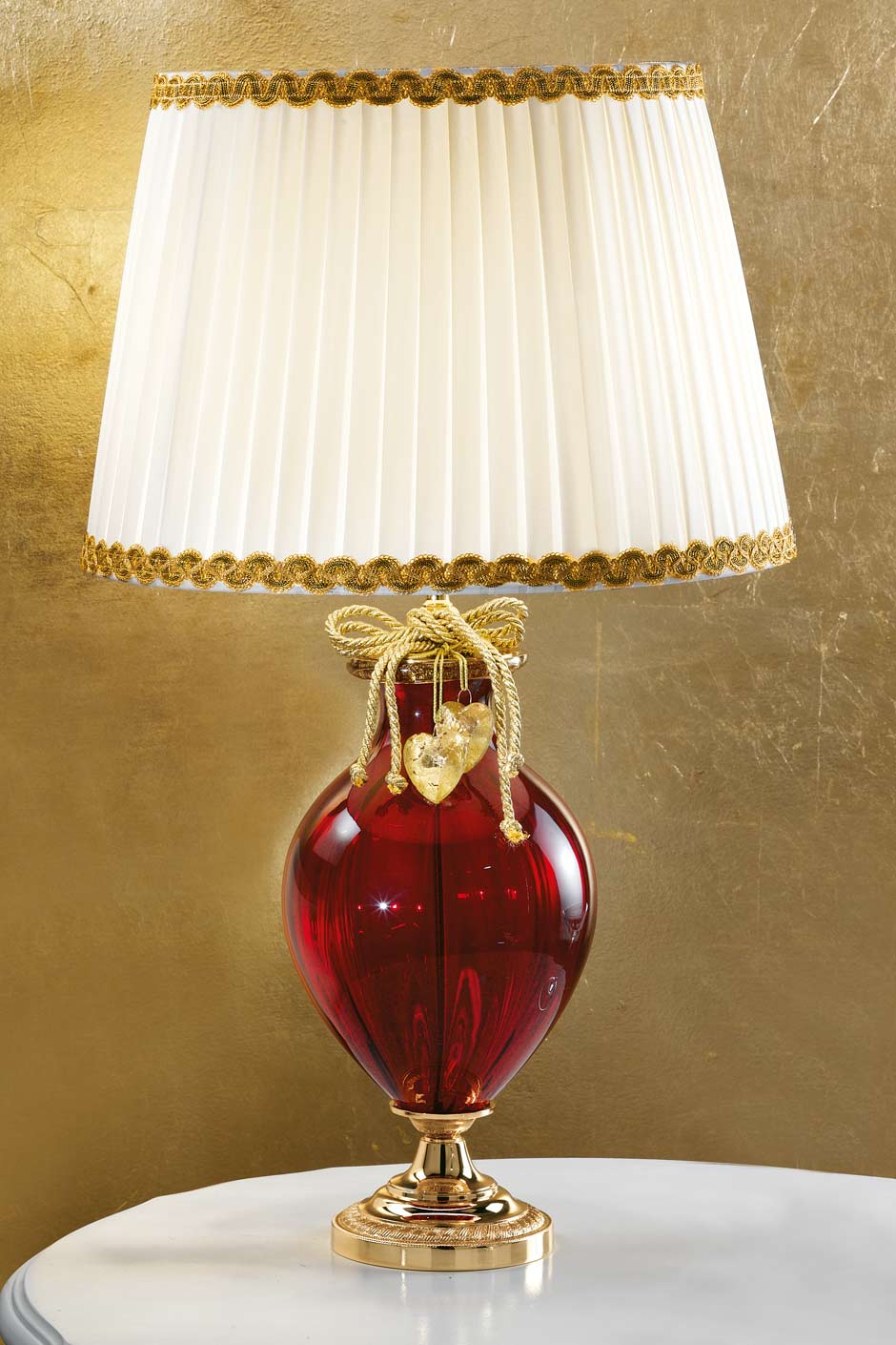 red and white lamp