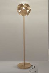 Timeo patinated brass with grey interior round table lamp. Masiero. Timeo patinated brass with grey interior round table lamp. Masiero.