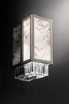 Art Deco wall lamp in crystal and Carrara marble. Masiero. 