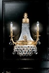 Balloon shape and crystal pendants wall lamp. Masiero. 