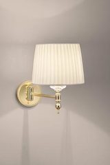 Classic ivory and gold wall lamp on adjustable arm. Masiero. 