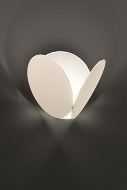 Contemporary white wall lamp and LED lighting Timeo . Masiero. 