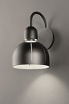 Cupole wall lamp in grained black metal and LED lighting. Masiero. 