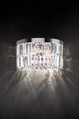 Half-round wall sconce 2 lights in crystal. Masiero. 