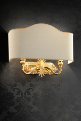 Wall lamp 2 lights gold and ivory. Masiero. 