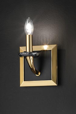 Large gold frame wall lamp. Masiero. 