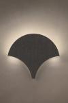 Palm fan wall lamp in black and silver wood finish. Masiero. 