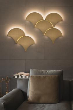 Palm wall fan Oro 6 lights gold. Masiero. 