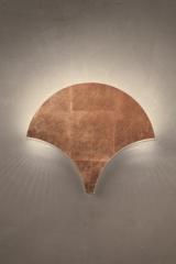 Palm sconce fan with copper foil finish. Masiero. 