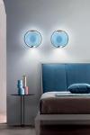 Round wall lamp in frosted blue glass Horo. Masiero. 