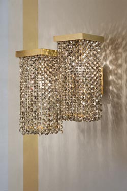 Skyline Small smoked crystal wall light. Masiero. 