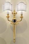 Tall double gold-plated bronze wall light. Masiero. 