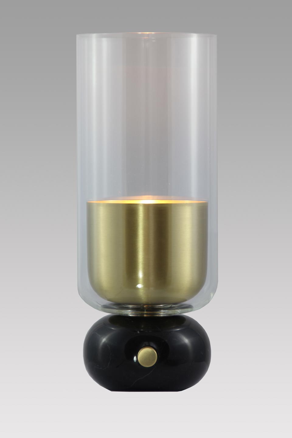 Andromède lampe de table en marbre noir et laiton satiné. Matlight. 