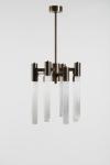Selene bronze and selenite design chandelier. Matlight. 