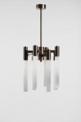 Selene bronze and selenite design chandelier. Matlight. 