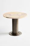 Drum round coffee table in onyx and patinated bronze. Matlight. 