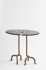 Duo of side tables in black marble by Marquina Swan. Matlight. Duo of side tables in black marble by Marquina Swan. Matlight.