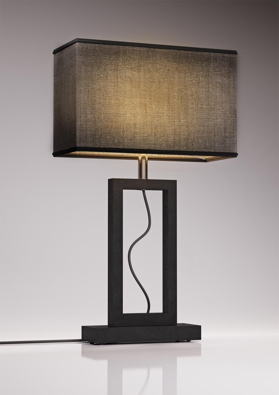 Contemporary grande lampe de table en marbre gris. Matlight. 