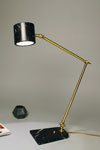 Vintage desk lamp in marble and satin brass Flamingo. Matlight. 