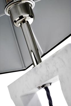 Classic Carrara marble table lamp. Matlight. 